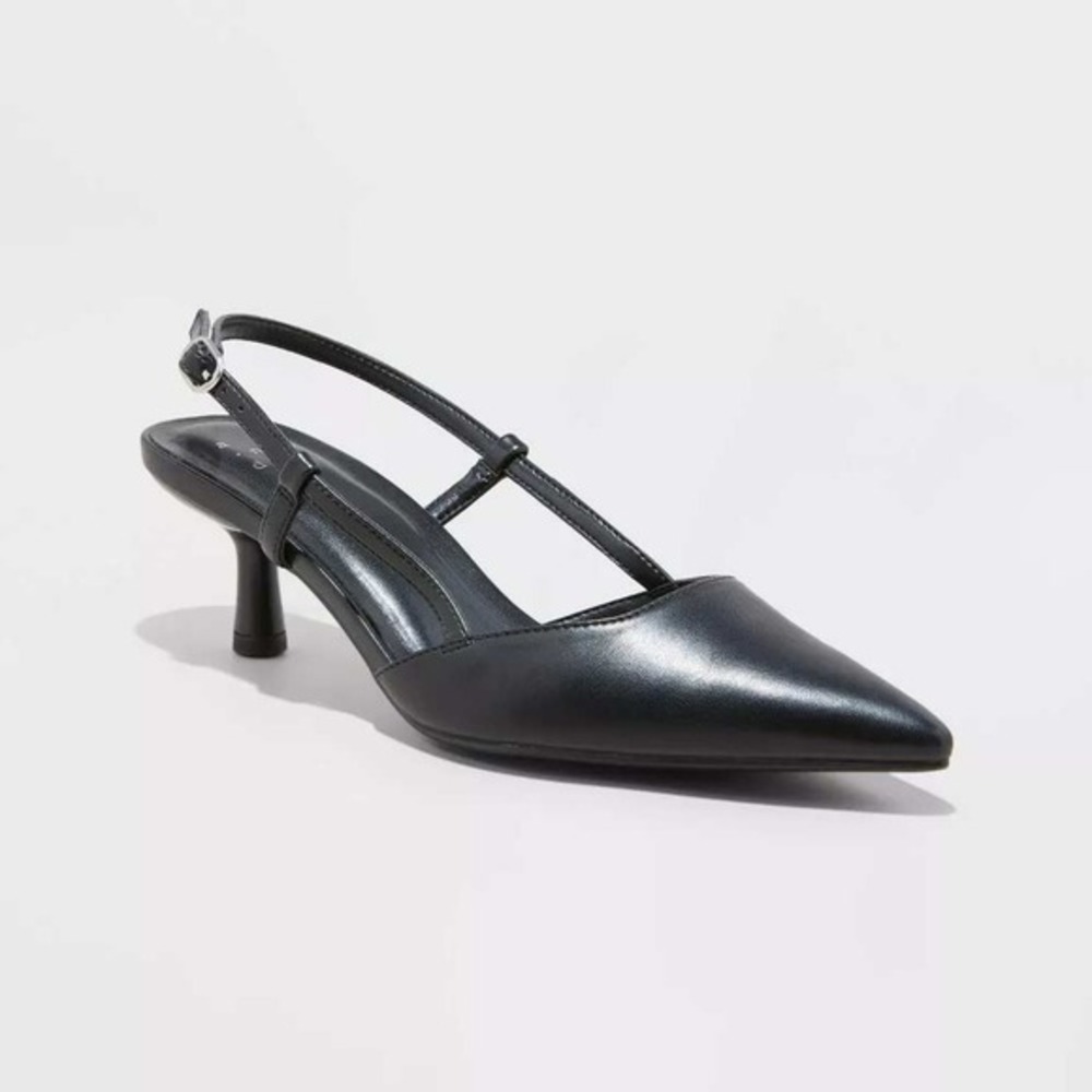 Women's Slingback Heels A New Day Annette Black 6 New With Tags